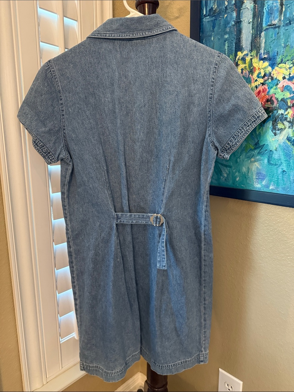 Faded Glory Blue Denim Button-Front Mini Dress - Picture 3 of 5